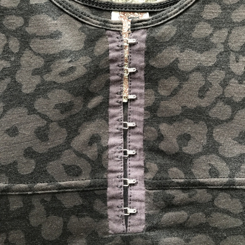 Free People Gray Burnout Leopard Print Tank Dress - Picture 3 of 8